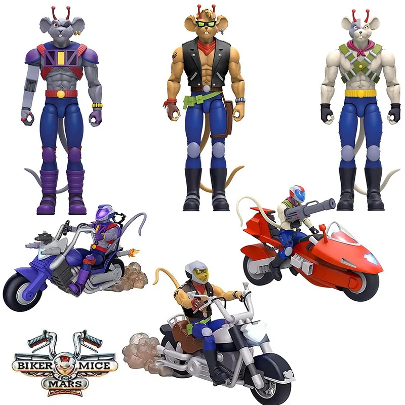 

NACELLE Biker Mice From Mars Throttle Vinnie Modo MARTIAN MONSTER BlKE RADICAL ROCKET SLED MONDO CHOPPER Anime Action Figures