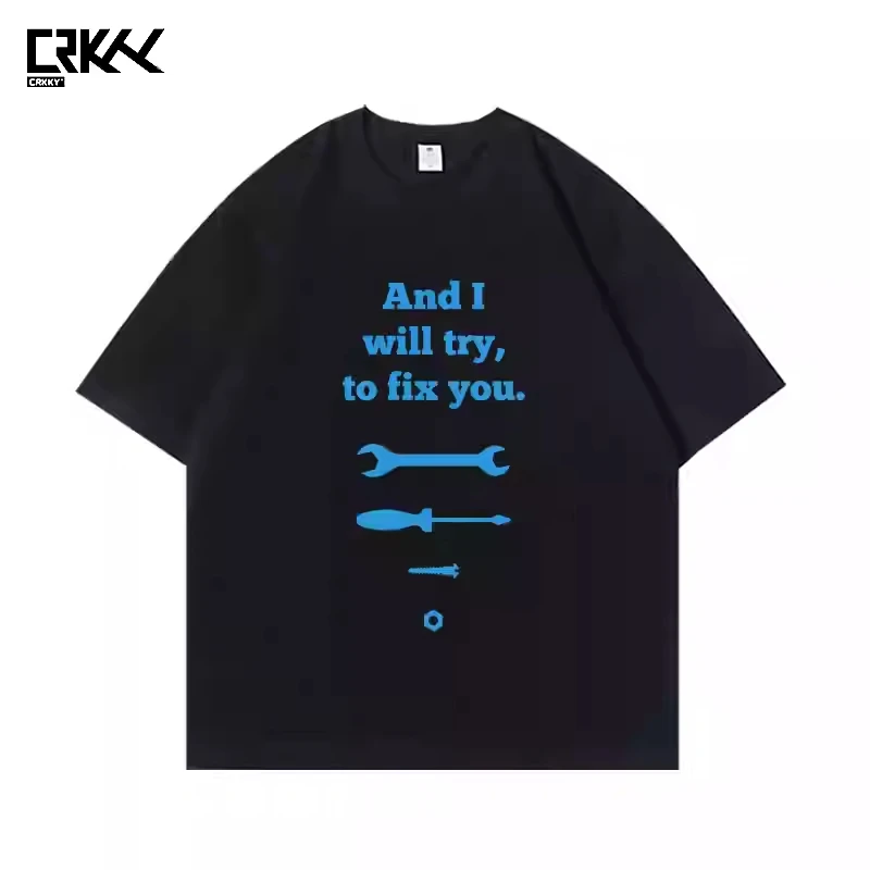 

2025 Coldplay Band Peripheral Printed T-shirt Men's Short Sleeve Fashion Rock Summer Cotton High-quality Luxury Brand Selling