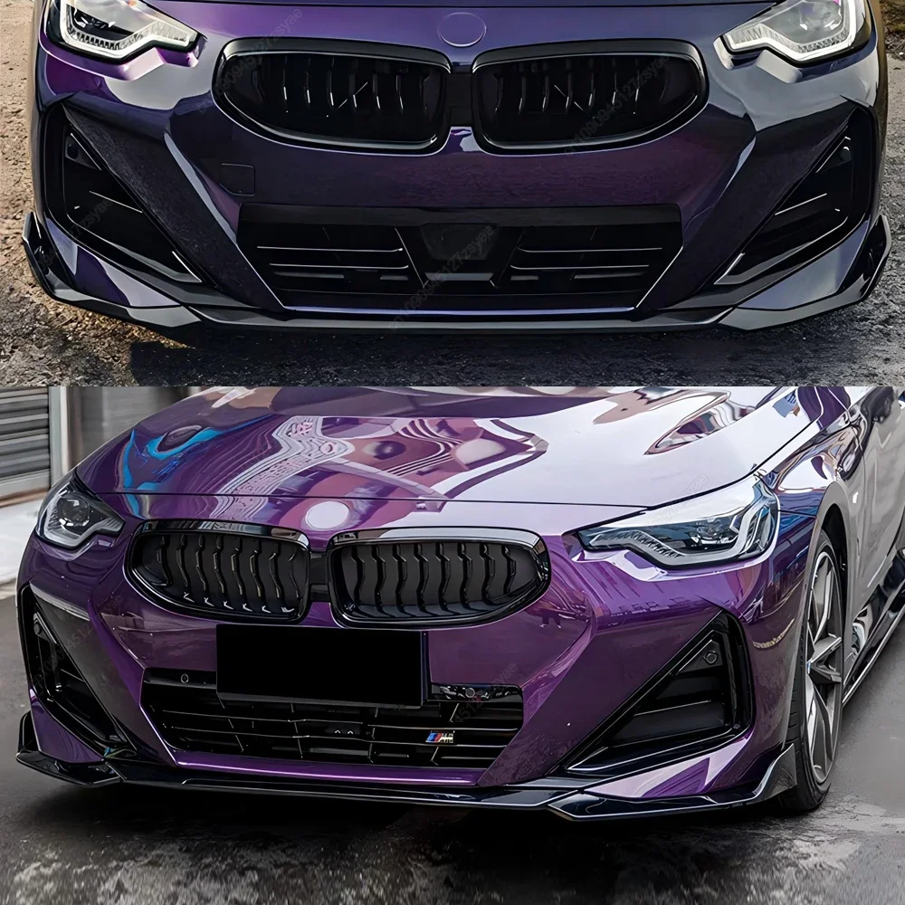 BMW 2 시리즈 G42 220d 218i 220i 230i M240i XDrive 쿠페 M 스포츠 2022-2024 바디킷 튜닝용 프론트 범퍼 립 스플리터 디퓨저 썸네일 3