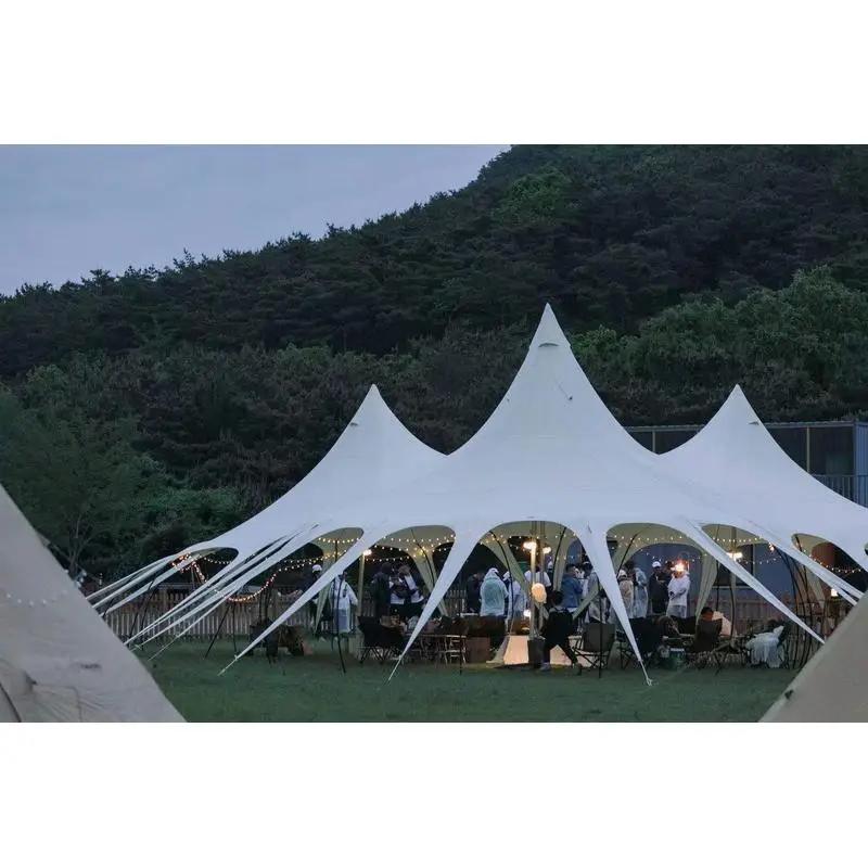 قماش قماش محمول مقاوم للماء للتخييم في الهواء الطلق، غطاء مطر متعدد الوظائف ومأوى، كبير 289 ㎡   حقيبة الظهر بحجم الأسرة