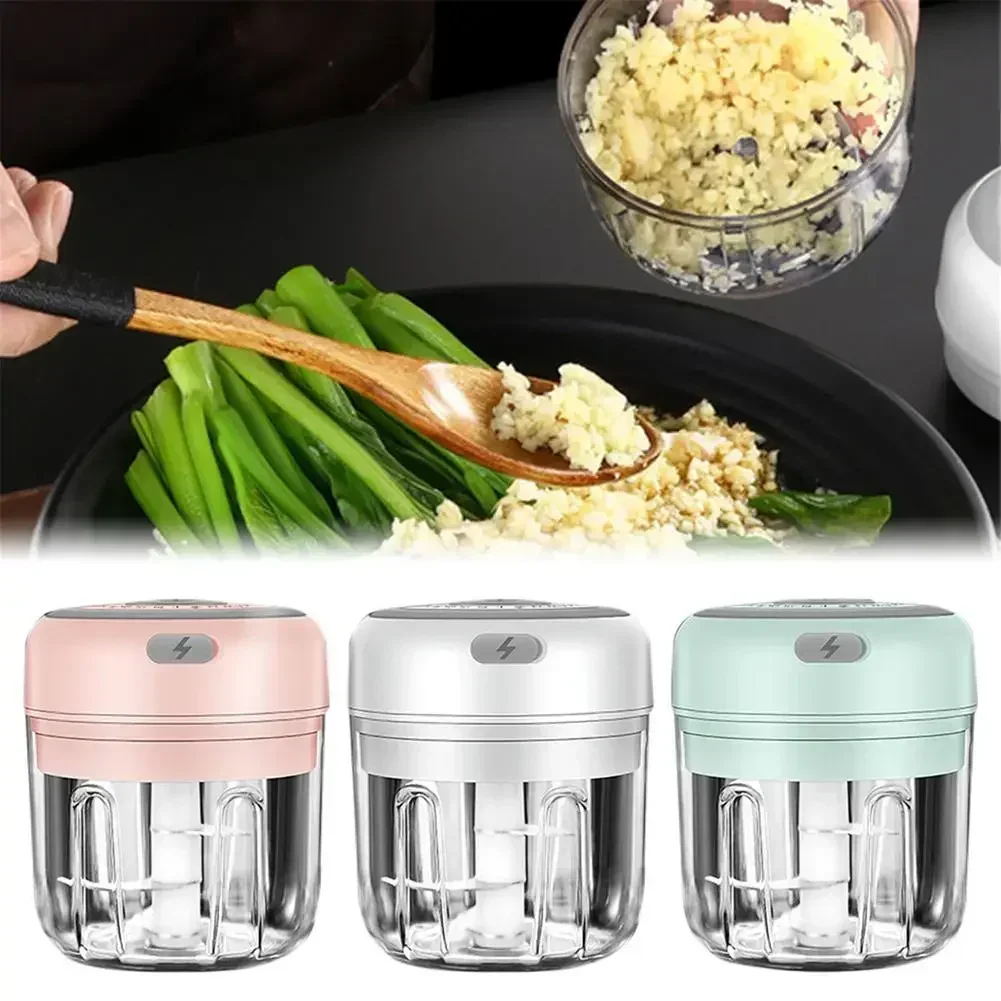 Mini Sturdy Durable 250ml Electric Garlic Crusher Chopper Masher