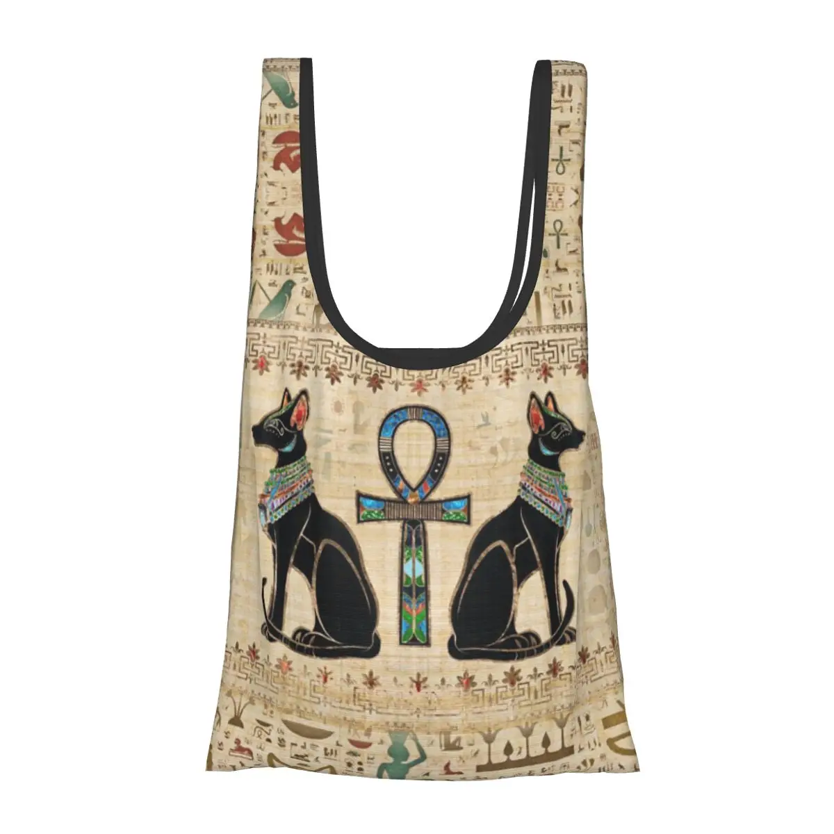 gatos-egipcios-e-ankh-cruz-portatil-tote-sacos-de-compras-dobravel-saco-de-compras-bolsa-de-ombro