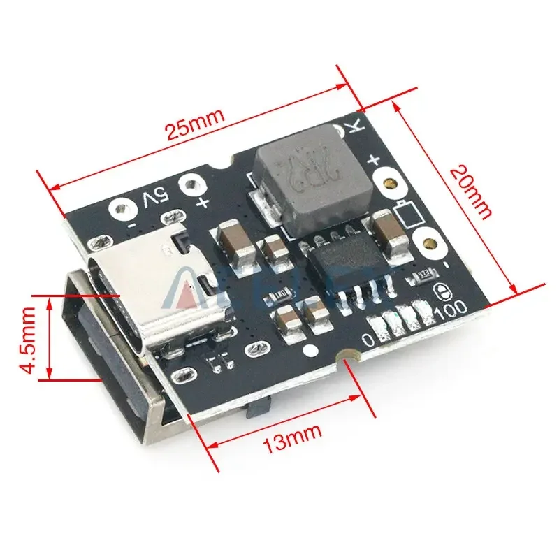 Type-c USB 5V 2A Boost Converter Step-Up moduł zasilania bateria litowa ładowanie płyta ochronna wyświetlacz LED USB dla DIY ładowarka