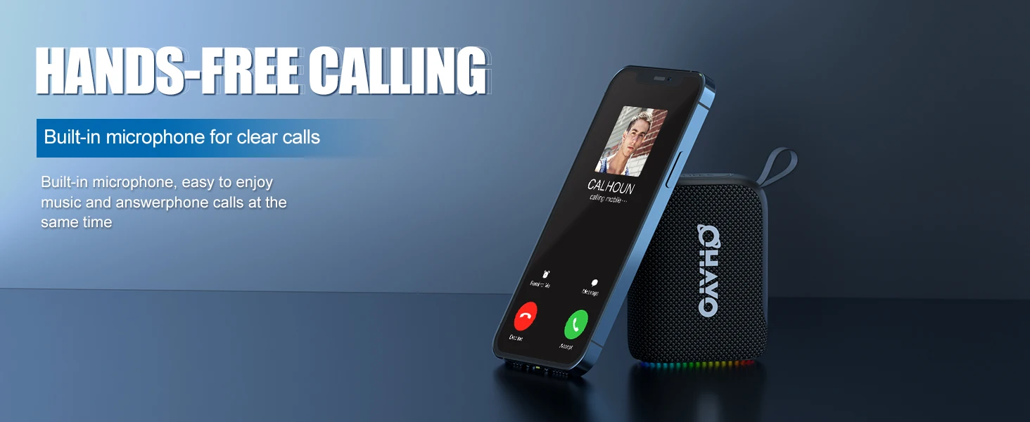 Ohayo S5 Kabelloser tragbarer Lautsprecher, Bluetooth 5.3, 10 W, lauter tiefer Bass-Sound, IP67 wasserdichter Fahrradlautsprecher mit 12 Stunden Spielzeitmikrofon – Detail 9