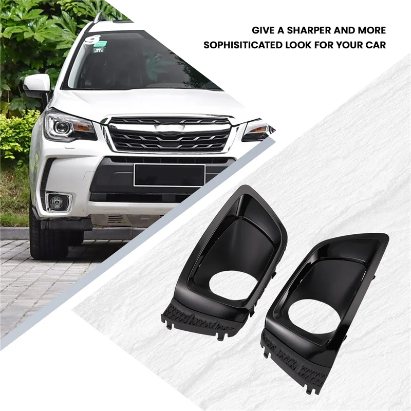 

NEW-Car Fog Lamp Cover Grill Bezel Frame Trim Lamp Cover LED Headlight Fog Light For Subaru Forester XT 2014-2016