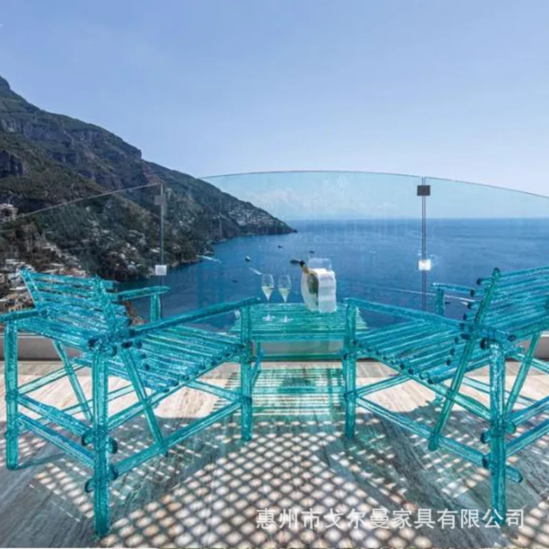 Transparent coffee table outdoor