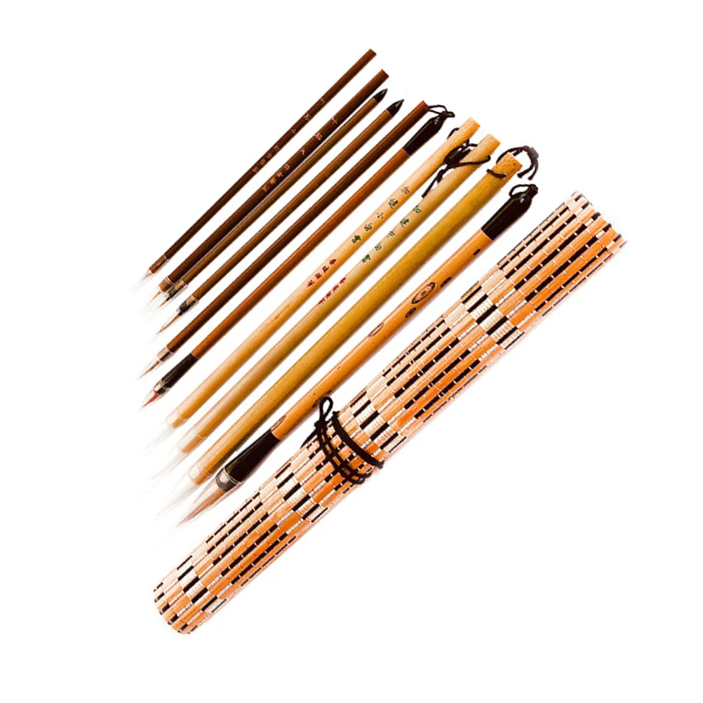 

Традиционная китайская кисть для рисования, акварельные чернила для сумки для хранения ручек из бамбука для начинающих