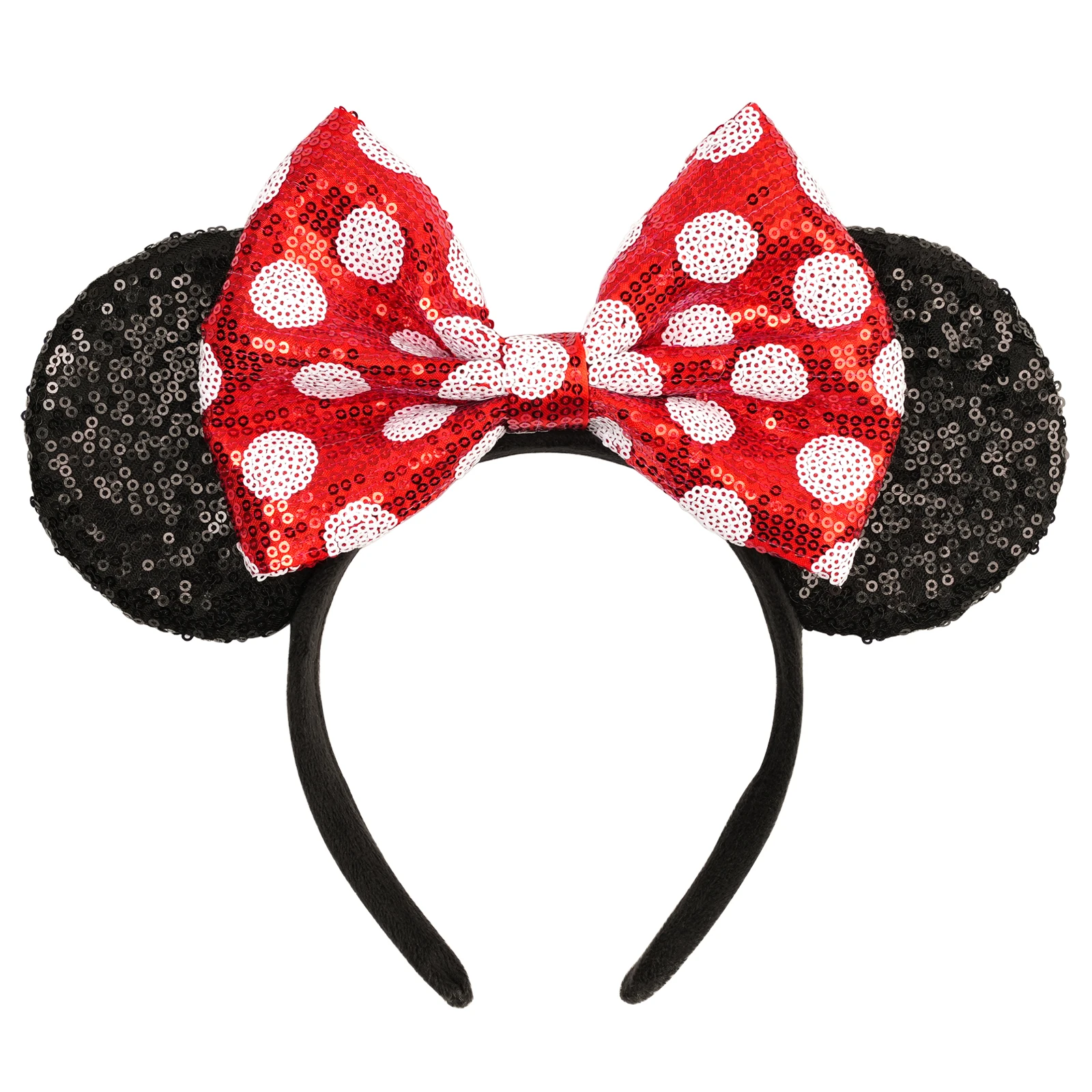 

1pc Disney Princess Hairband Polka Dot Bow Minnie Mouse Ear Head Hoop Party Birthday Theme Park Wear Fashion Girl Hair Accessory