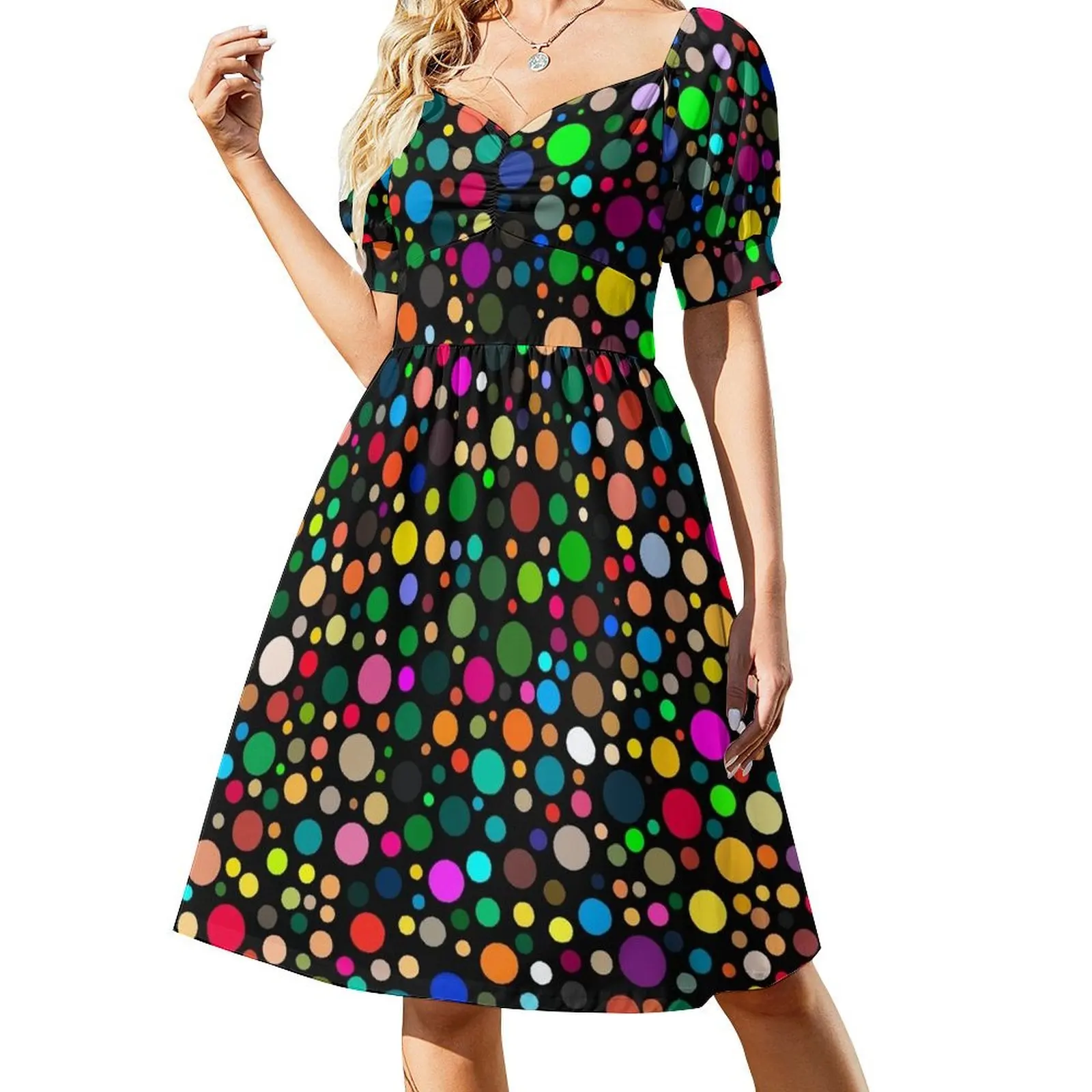 

Multicolor Polka dot's pattern Short Sleeved Dress Long dresses dress for women 2025 Dress