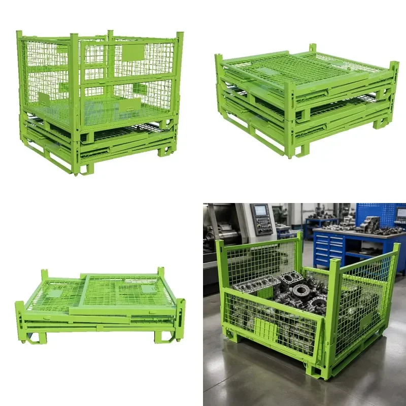 for Pingfang Foldable Wire Mesh Basket with Tray Base Powder Coated Buckle Closure 50x50mm Mesh