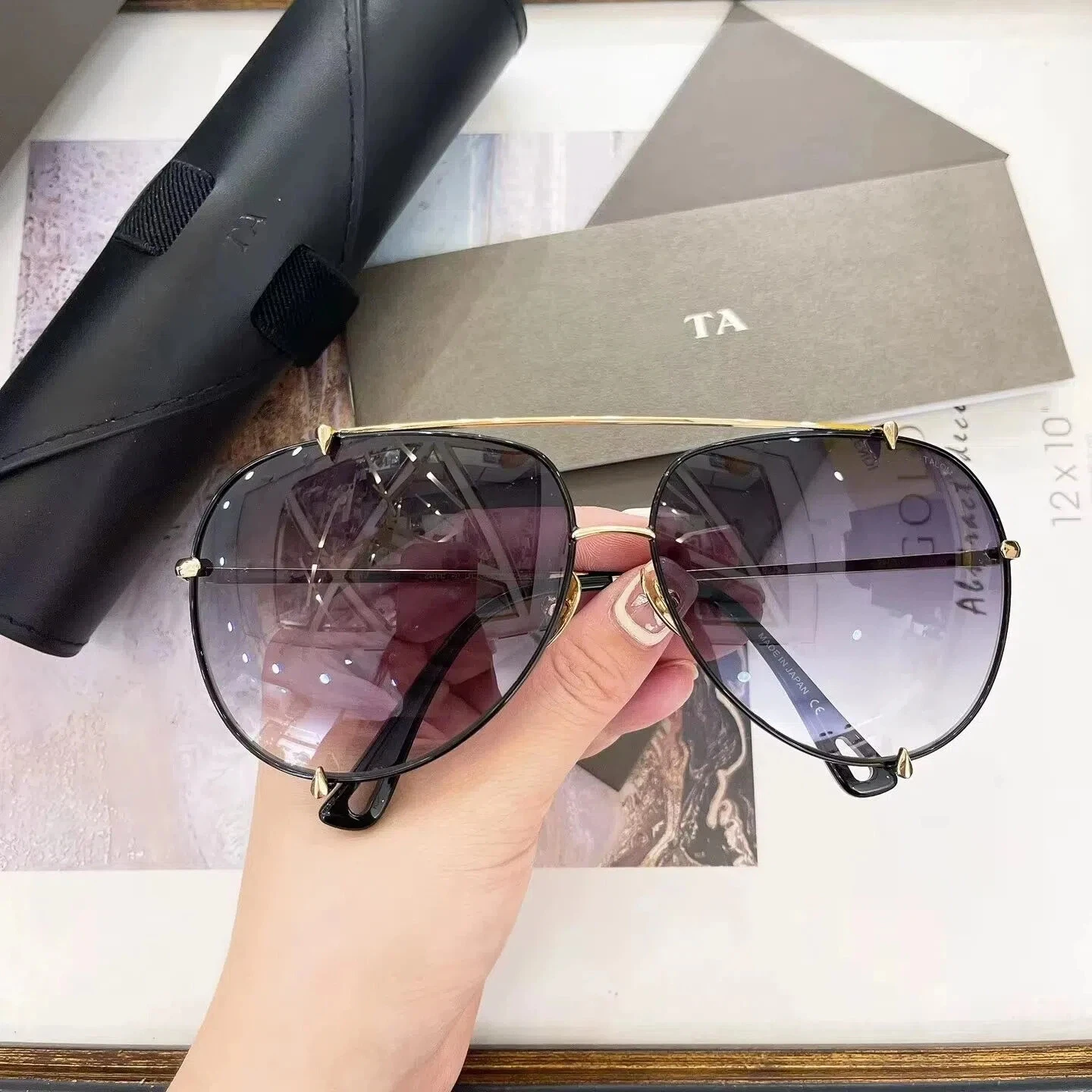 

Authentic For DIYTA DT TALON 23007 Classic Men Women Sun Glasses Business Gradient Purple Lenses Male Couple Eyewear With Box