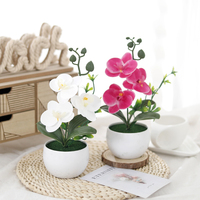 Butterfly Orchid Bonsai Artificial Simulation Flower Plant Dining Table Home Room Office Vase Potted Plant Wedding Decor Gifts
