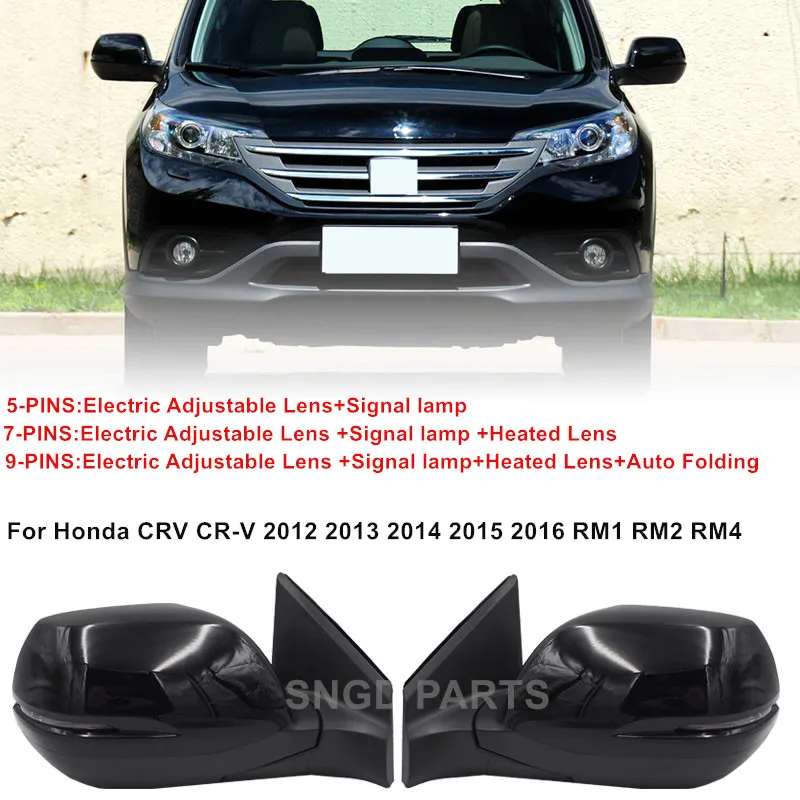 For HONDA CRV 2012 2013 2014 2015 RM1 RM2 RM4 Car Exterior Door Rearview Mirror Assy 9PINS With Signal Heated Electric Folding