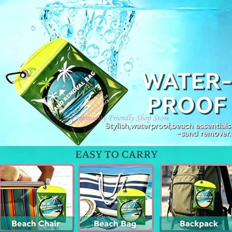 85AE Compact Sand Cleaner Bag Sand Eraser for Beachwear, Towels and Beach Travel