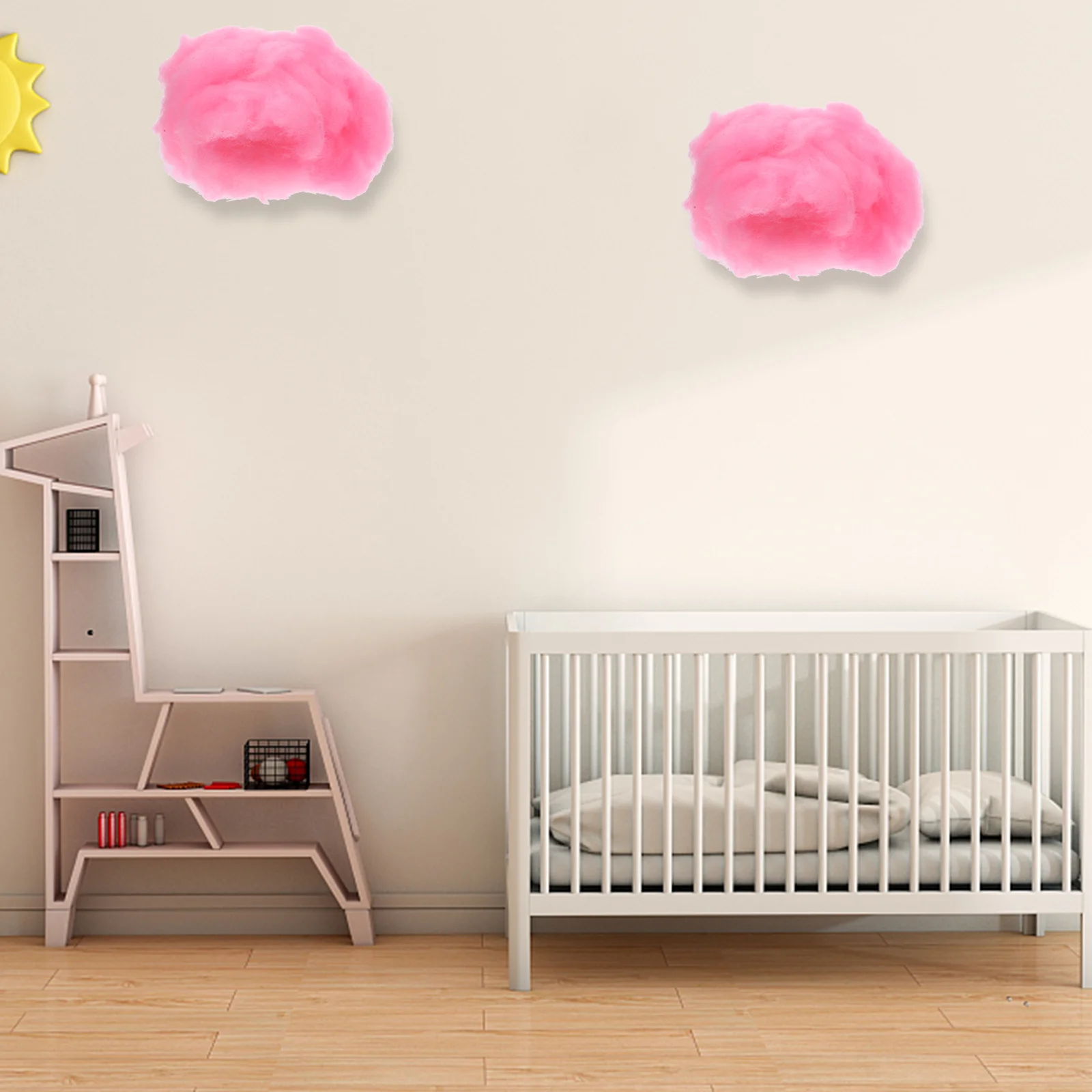 

4 Pcs Cloud Backdrop Hanging Ceiling Decor Decorations Material Baby Shower Cotton
