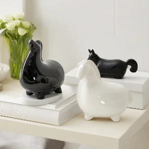 

Nordic Ceramic Horse Figurine Minimalist Home Decor Scandinavian Style Living Room TV Cabinet Shelf Gift For Modern