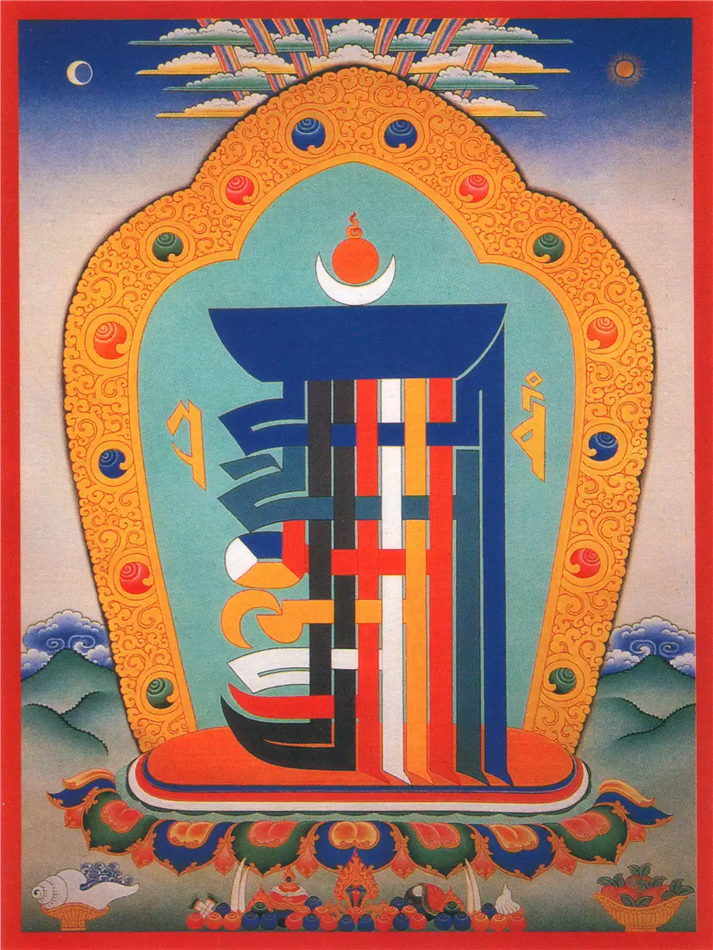 Kalacharka - Wheel of Time Thangka,Gandhanra Tibetan Buddhist Thangka Art,Giclee Printed and Hand Framed,47