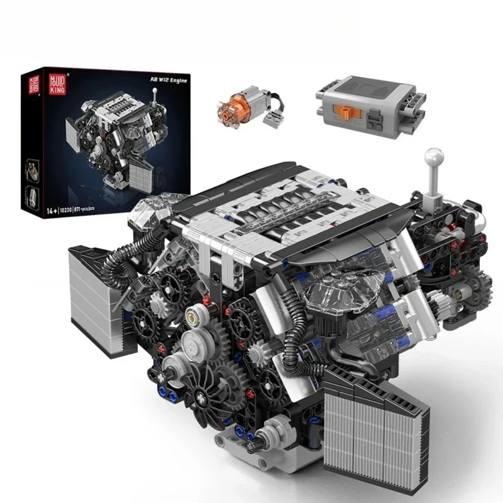 

Mould King 10230 Car Engine Model Bricks Toys Motorized A8 Car W12 Engine Building Block Assembly Technical Motor Power Set Gift