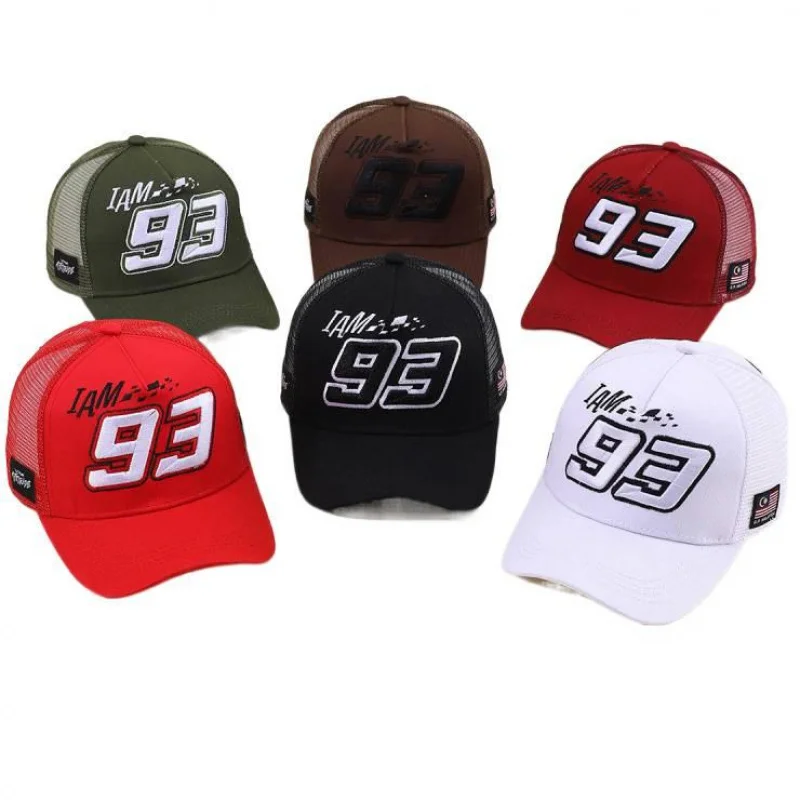 93 racing cap Motorcycle Hat Men's and Women's Casual Baseball Cap Men's Outdoor Racing Cap Number Embroidered Peaked Cap