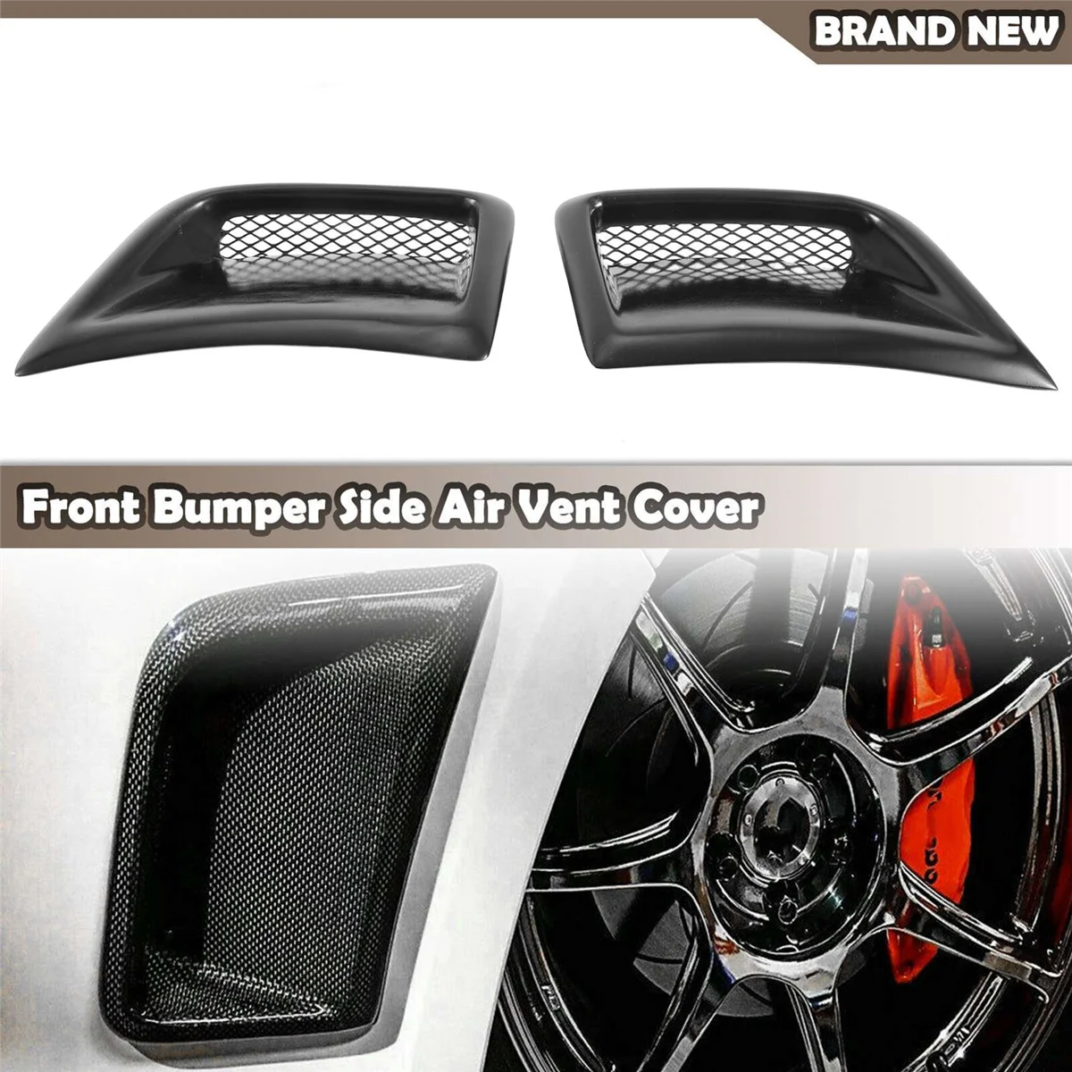 Black Car Front Side Air Vent Outlet Trim Hood Flow Duct Cover for Wagon 10Th Hatchback 2008-2014