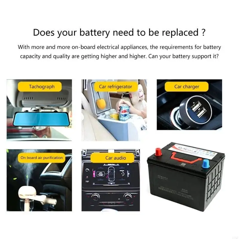

Digital Battery Tester Quick Check Lead-Acid Starting Battery Electric Quantity Detector 12V Heavy Duty Truck