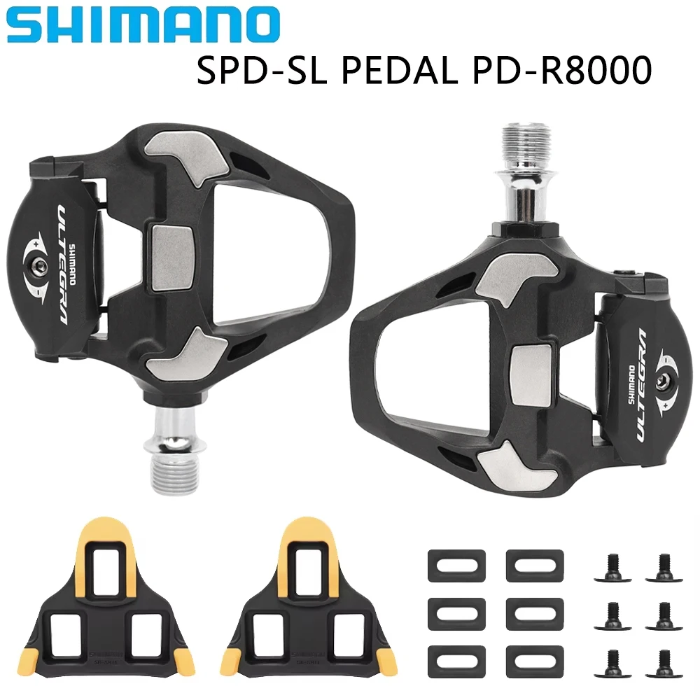 SHIMANO ULTEGRA PD-R8000 Self-locking Road Bike Pedal Carbon Body SPD-SL Pedals with SH11 Original Bicycle Parts