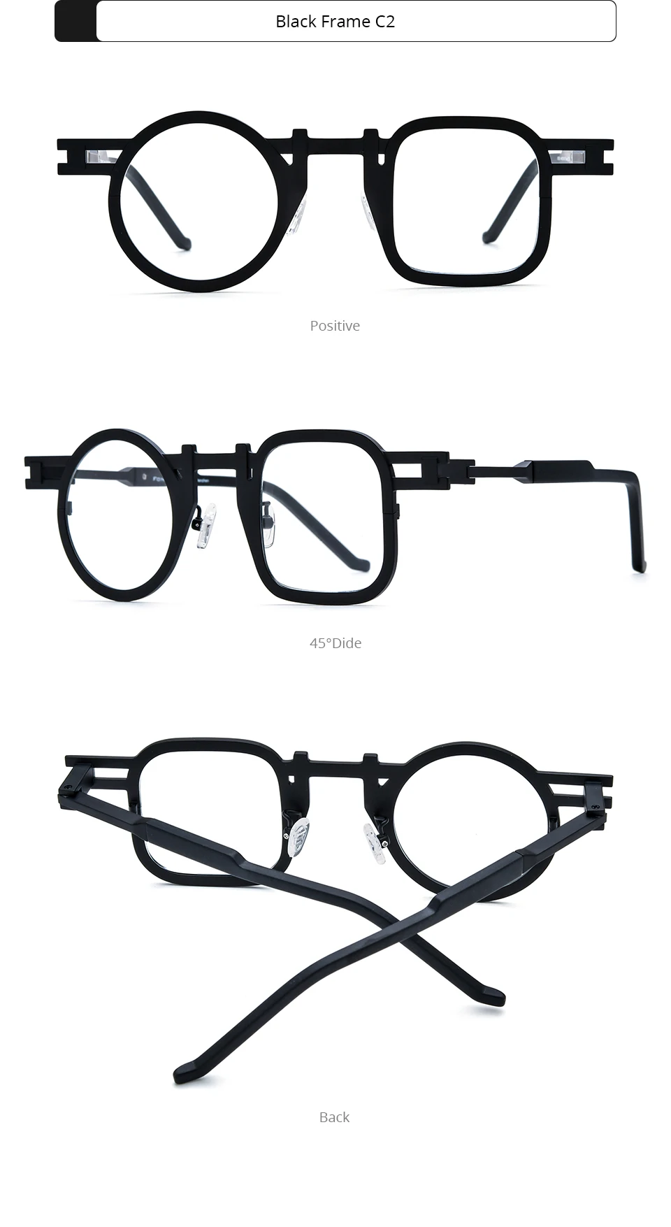 FONEX Reines Titan Brille Rahmen Männer 2025, Neue Mode Marke Design Quadrat Runde Brillen Frauen Retro Japanische Brillen 85924 – Detail 8