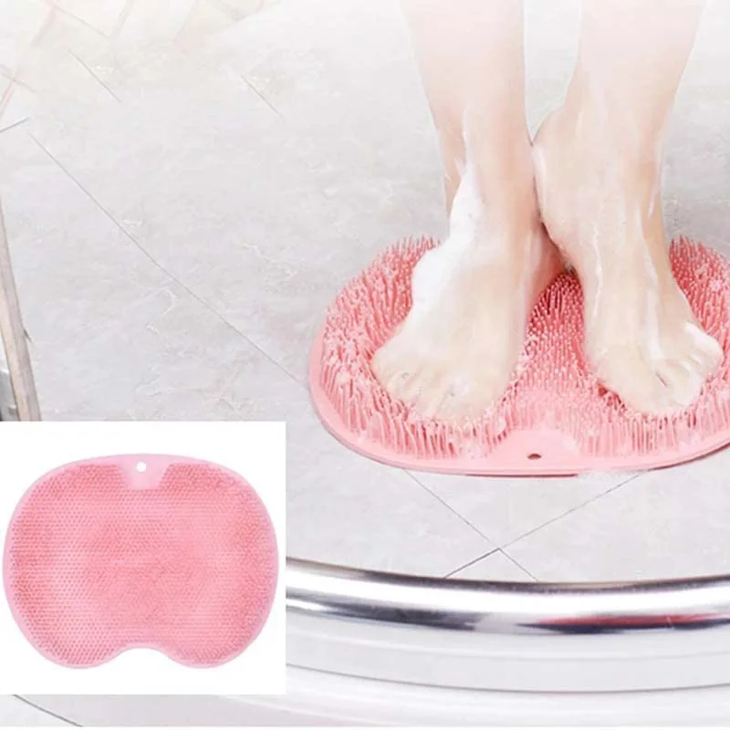 Massage Bath Brush Bathroom Silicone Non-Slip Foot Washing Mat With Suction Cup Exfoliating Shower Massage Scraper