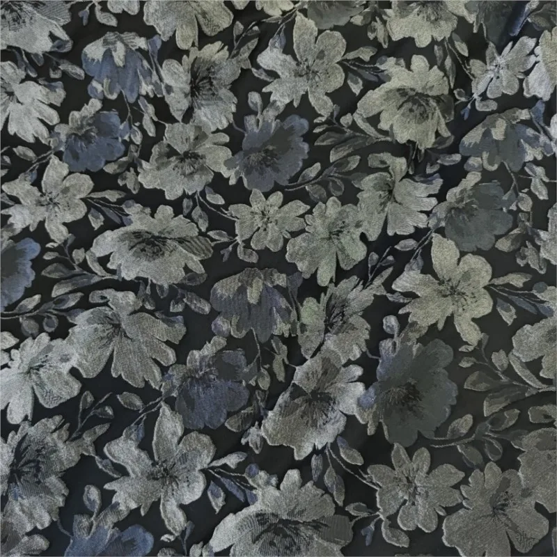 Yarn-dyed embossed flower jacquard fabric with woven for women's dresses shoes and bags 3
