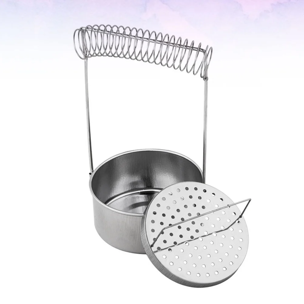 1 szt. Stalowy pojemnik do czyszczenia pędzli malarskich, przenośne akcesoria artystyczne do rysowania, wygodny, oszczędzający miejsce, srebrny.