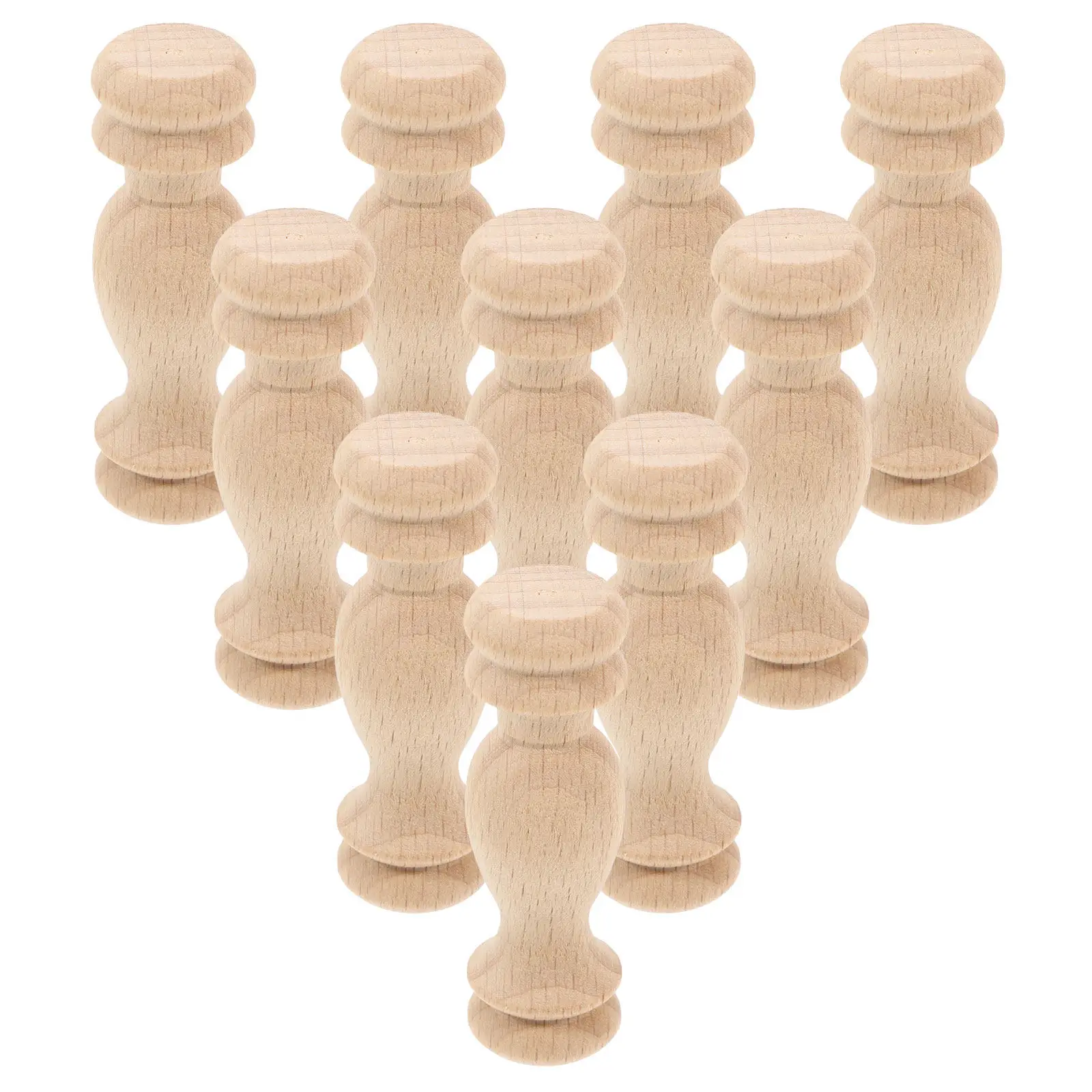

18pcs Vintage Wooden Roman Column Pillars Deck Railing Baluster Bridge Shape Carved Baluster Cabinet Column Post Maintenance
