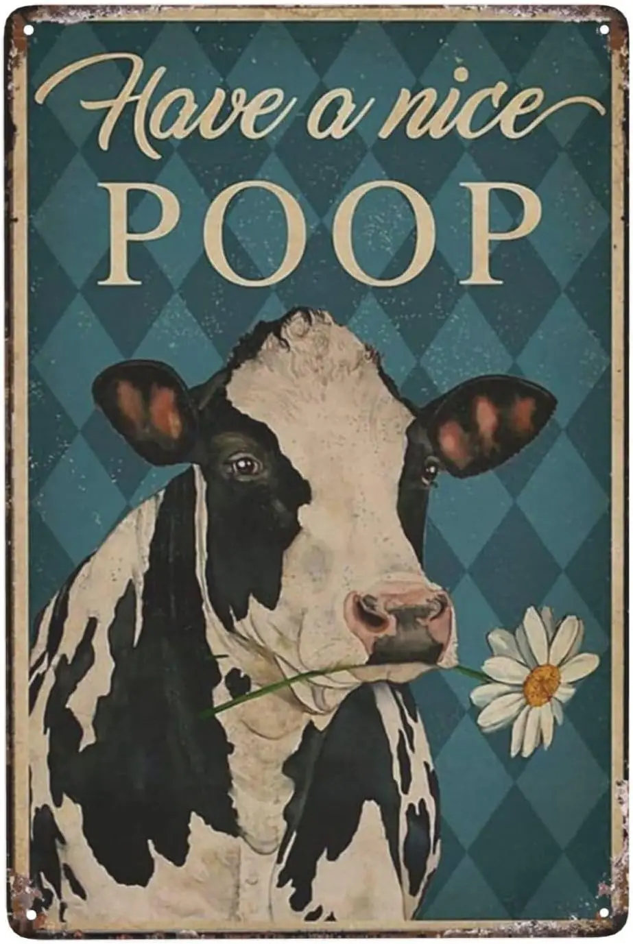 Bathroom Wall Decor Have A Nice Poop Metal Tin Sign Cow Posters Vintage Retro Decor Funny Bathroom Decor Restroom Signs For sign