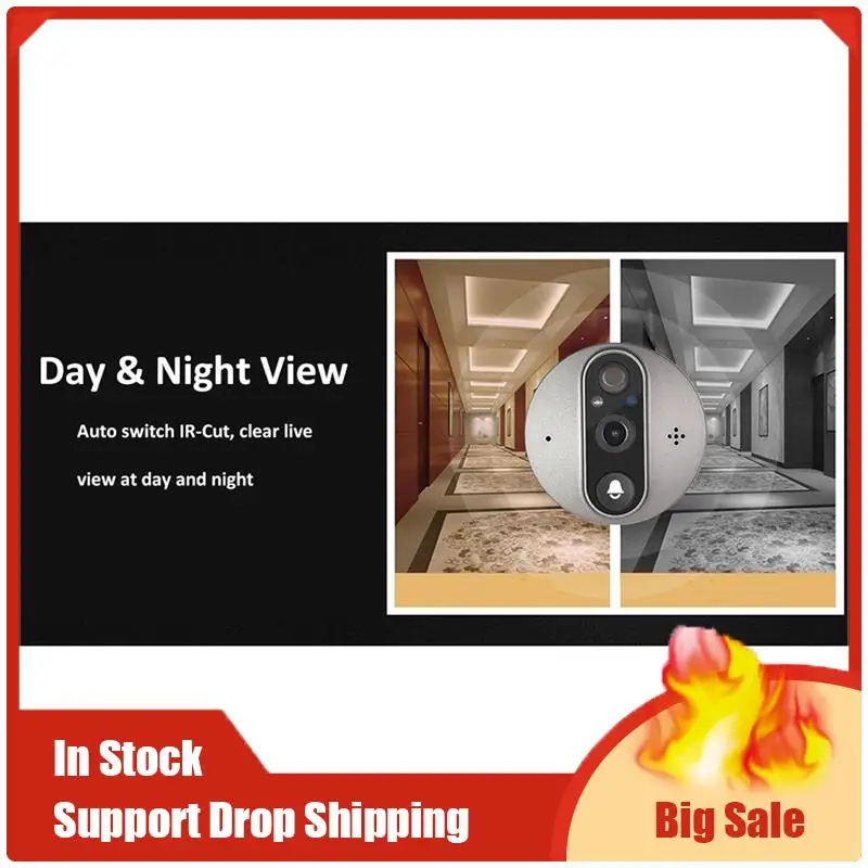 Лучшие предложения Smart Tuya 1080P Wi-Fi дверной звонок глазок камера пластиковый 5000 мАч аудио умный дверной звонок для Alexa Google