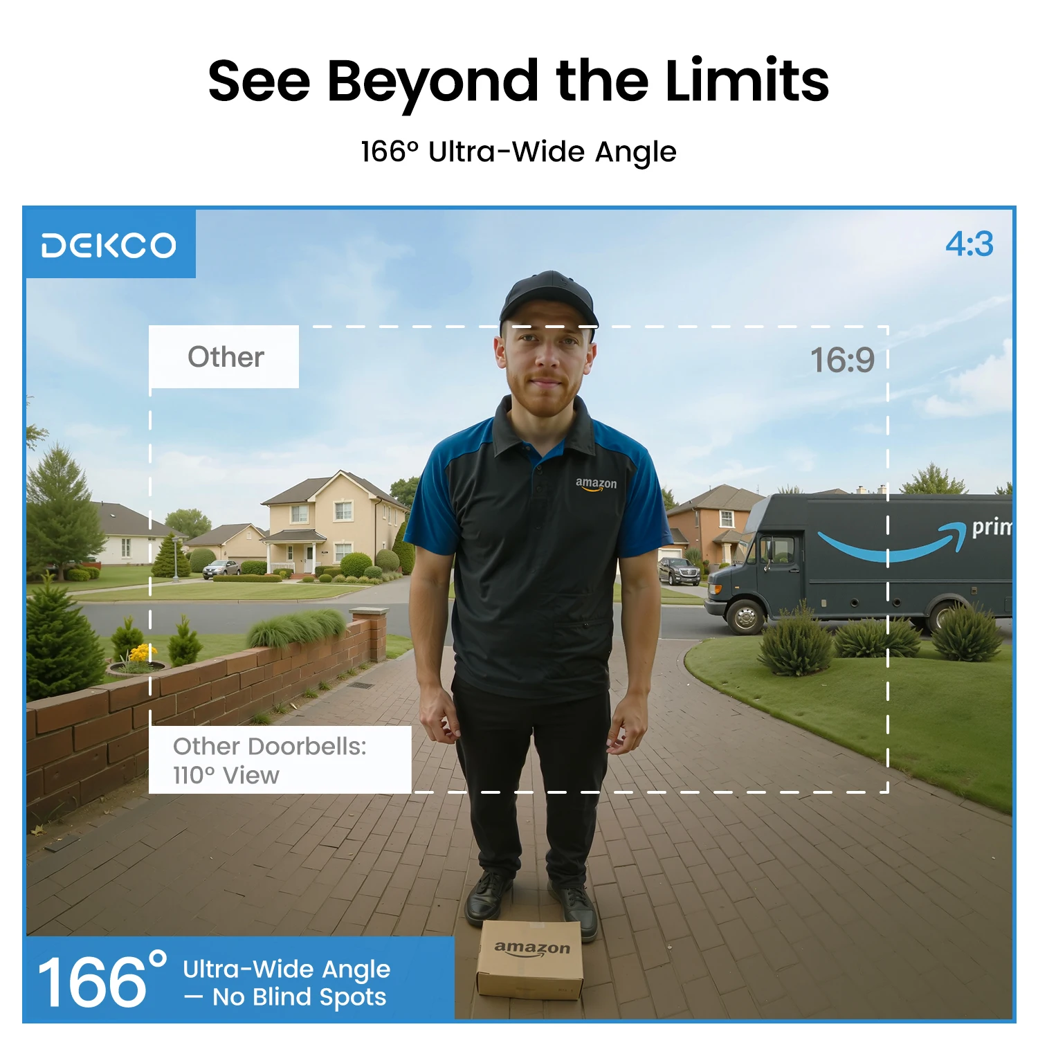 Dekco 3mp wi fi campainha 5000 mah bateria sem fio vídeo porteiro ai detecção humana áudio bidirecional campainha da porta inteligente suporte alexa