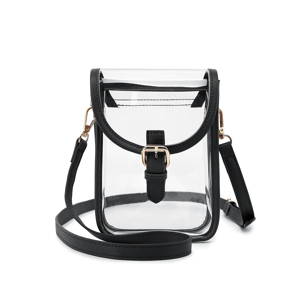 New PVC Clear Should Bag PU Leather Clear Messenger Bag Casual Shoulder Purses Jelly Transparent Women Hand Bag Clutch Women Bag