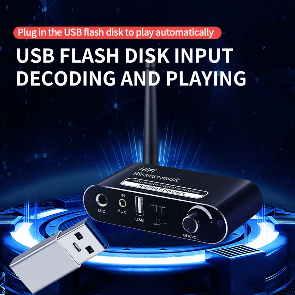 Bild 7: Digital zu Analog Audio DAC Konverter Spdif Optisches Koaxialsignal zu 3,5 MM 3,5 AUX RCA Verstärker Decoder Bluetooth 5.0 Empfänger