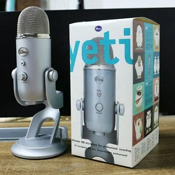 Blue yeti USB microphone Snow Monster condenser microphone recording K song live voice anchor silver black for gaming