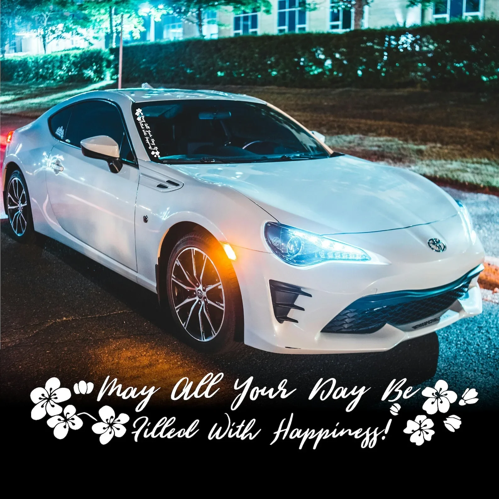 May All Your Day Be Filled with Happiness Car Sticker Windshield Banner Decoration External Accessories Waterproof Vinyl Decals