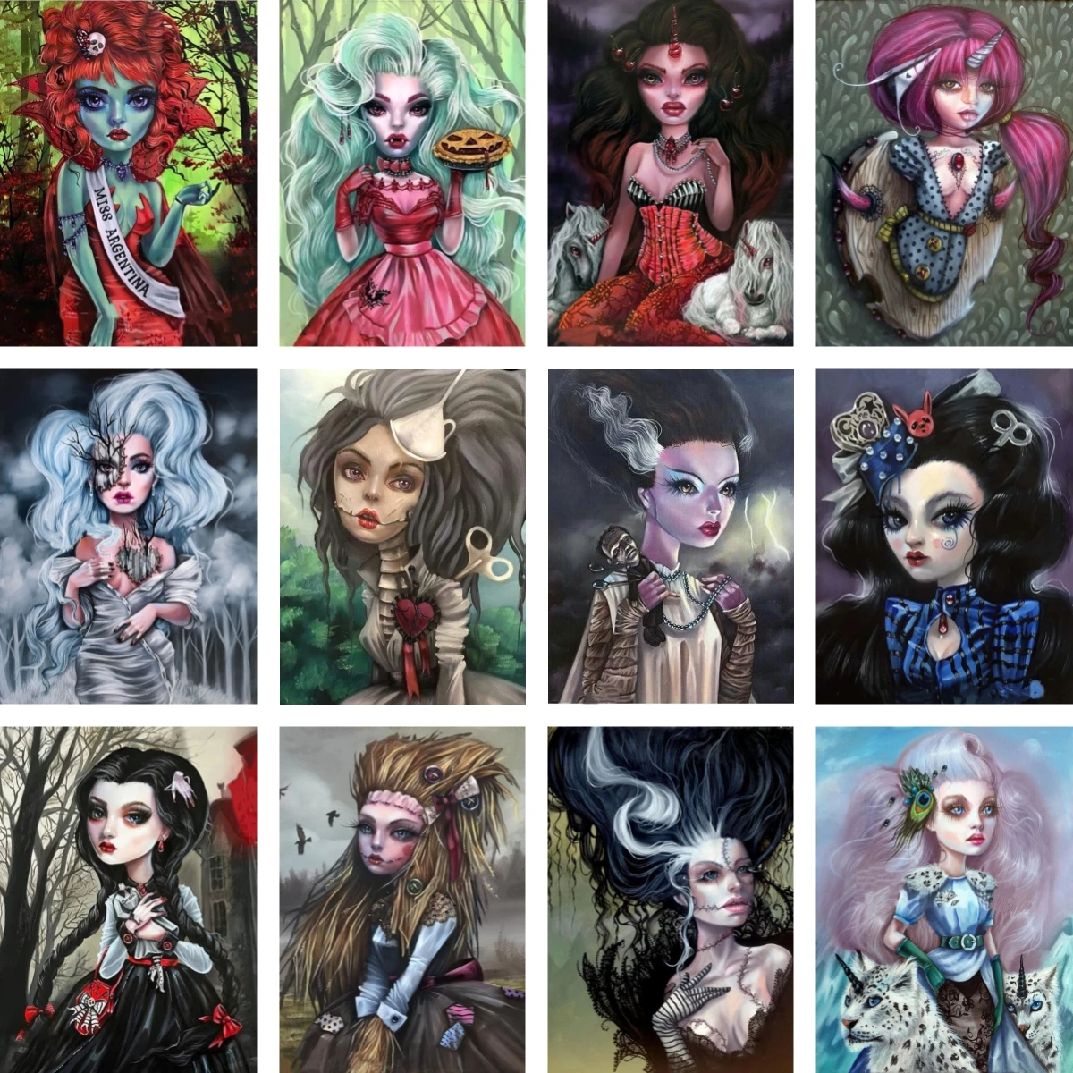 5D Diamond Painting Full Drill Bizarre Woman Art By Kurtis Posters Embroidery DIY Mosaic Creative Leisure Home Decor
