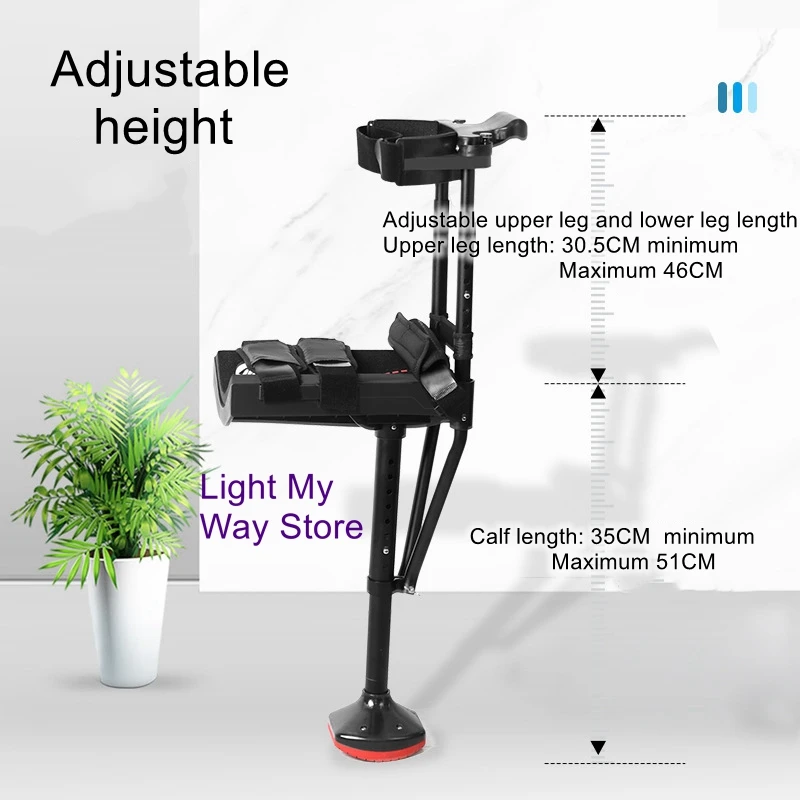 Ankle fracture sprain calf ankle injury fall anti-skid crutches single leg telescopic walker to assist walking