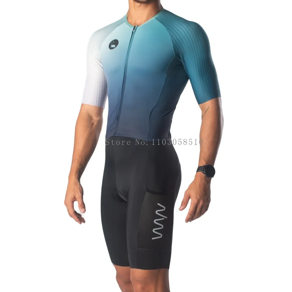 Wyn Republic Triathlon Suit Men Cycling Short Sleeve Quick Dry Jumpsuit Trisuit Skinsuit Bicycle Equipment Mono Ciclismo Hombre view 5