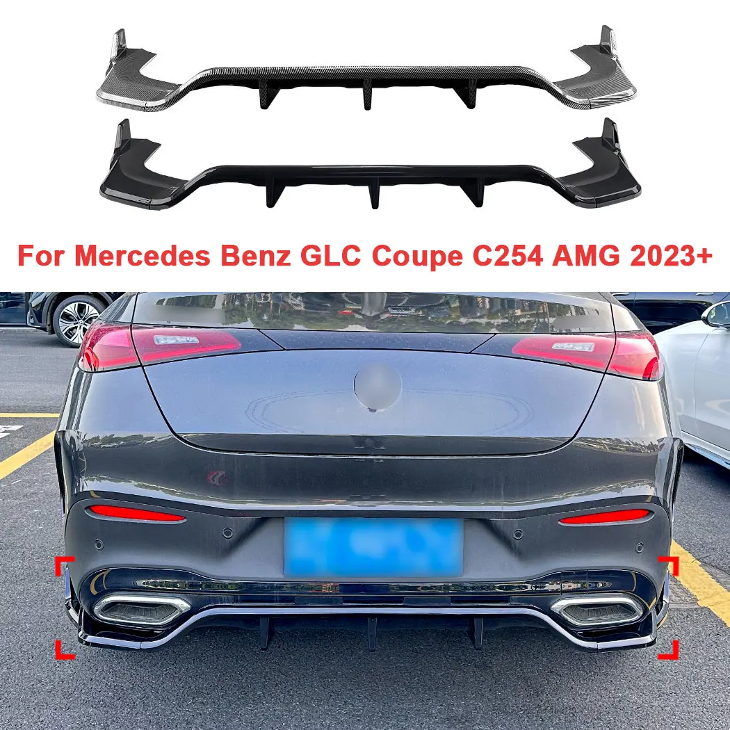 Three Stage Rear Bumper Lip Rear Corner Integrated Exterior Guard Spoiler Diffuser For Mercedes Benz GLC Coupe C254 AMG 2023+