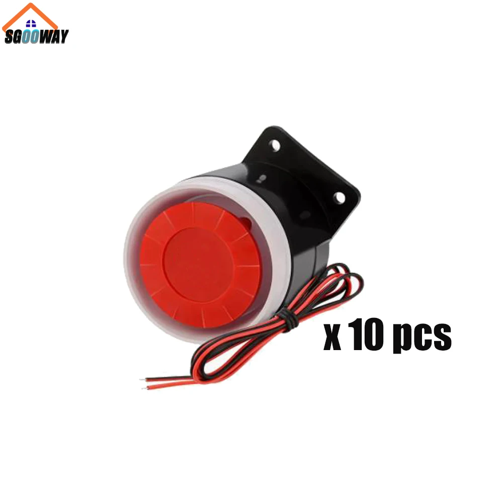 Red&Black Mini Wired 72mm Cable 120dB Loudly Siren Horn for Home Security Sound Alarm System DC12V-5V 1-10 pcs