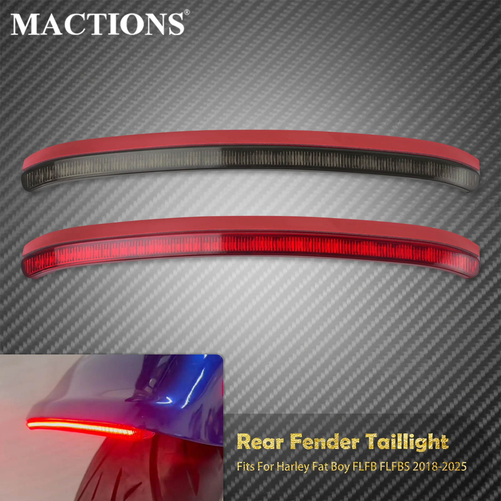 

Motorcycle LED Rear Fender Brake Light Turn Signal Indicator Running Lamp For Harley Softail Fatboy FLFB FLFBS 18-25 Taillight