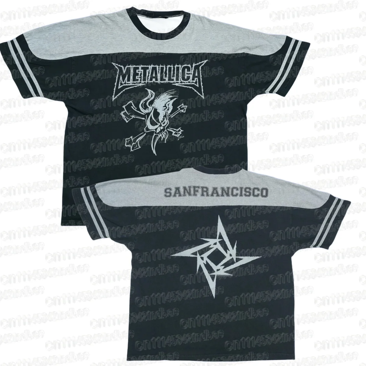 2026 Metallica Retro American Jersey 3D T-Shirt Rockband Unisex Kurzarm Lose Passform Oberteil T-Shirts Familien-Partnerlook – Detail 5