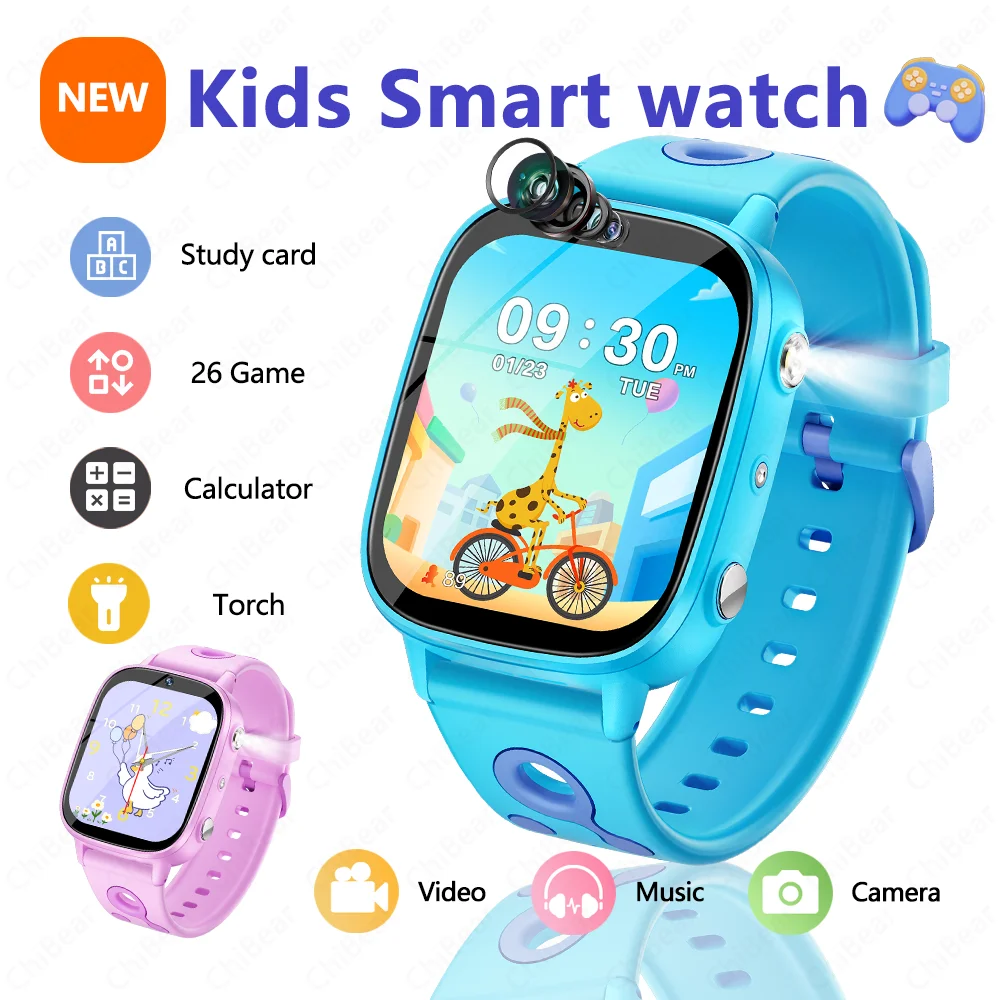2025 Children's Smart Watch SOS Phone Watch Smartwatch For Kids Photo Waterproof IP67 Kids Gift For IOS Android
