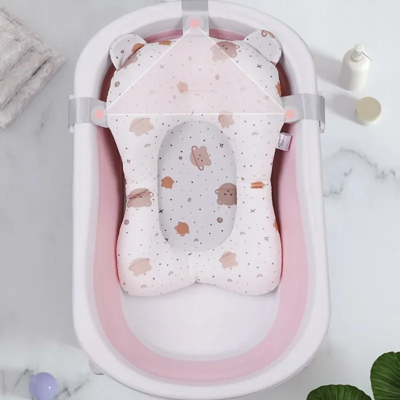 Baby Bath Mat Portable Baby Shower Bath Tub Pad Non-Slip Newborn Bathtub Mat Safety Nursing Foldable Support Comfort