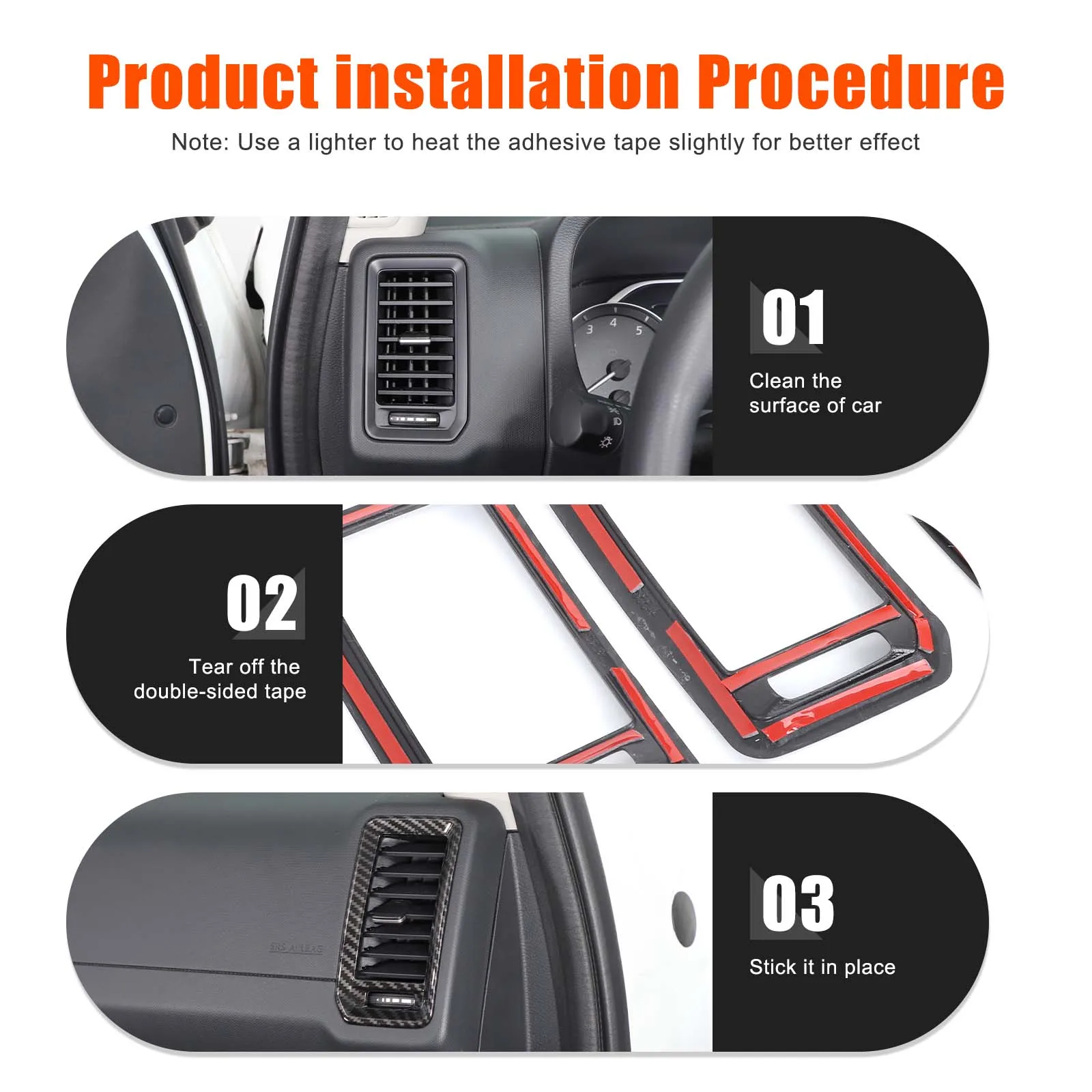 

For Nissan Frontier 2022-2024 ABS Carbon Fiber Car central control air outlet frame decoration sticker car interior accessories