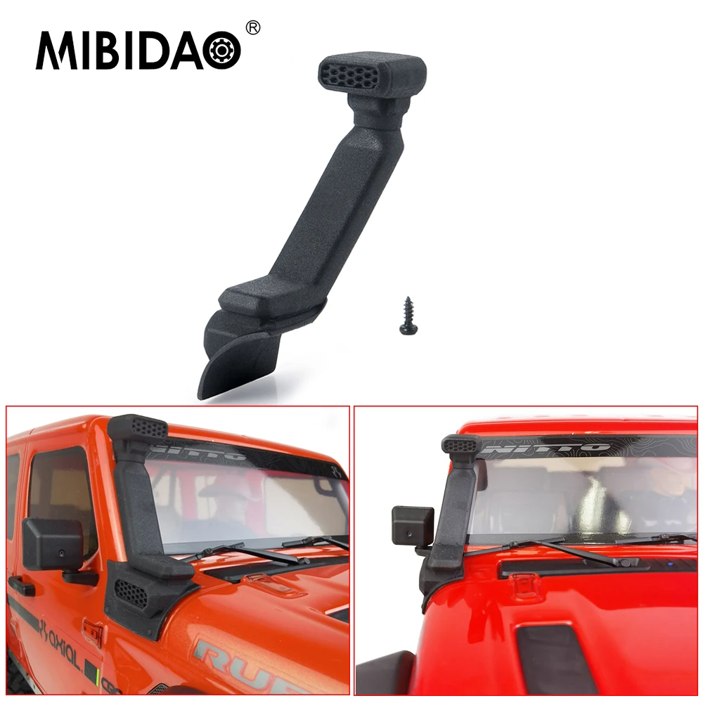 MIBIDAO Simulation Safari Snorkel for Axial SCX10 I II III Jeep Wrangler Gladiator 90046 1/10 RC Crawler Car Body Shell Parts