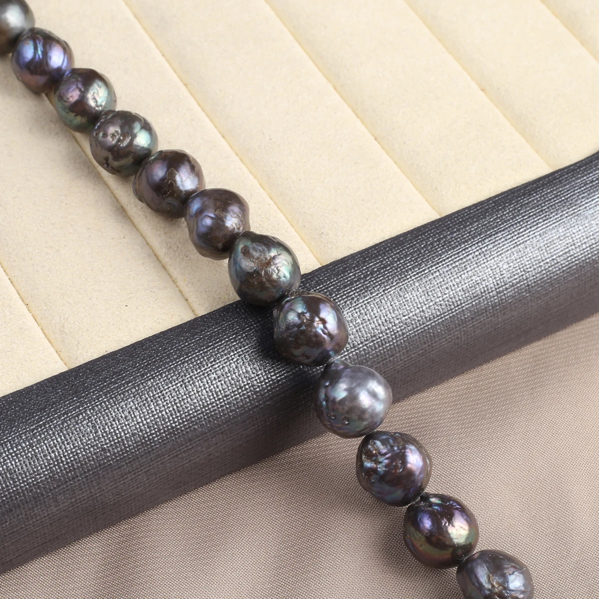Natural Pearl Black Baroque Round Bead Plump Shape Elegant Appearance for DIY Jewelry Making Handmade Bracelet Necklace